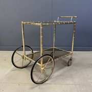Brass faux bamboo bar cart, Orsenigo Italy, 1970s