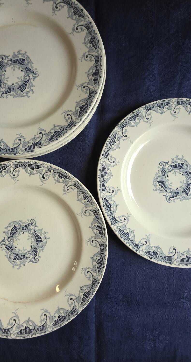 K&G Lunéville ironstone flat plates 1900