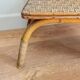 Small vintage 1960 woven rattan side table | Bohemian chic wicker end table, antique bamboo coffee table for the living room.