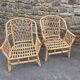 Pair of vintage rattan armchairs