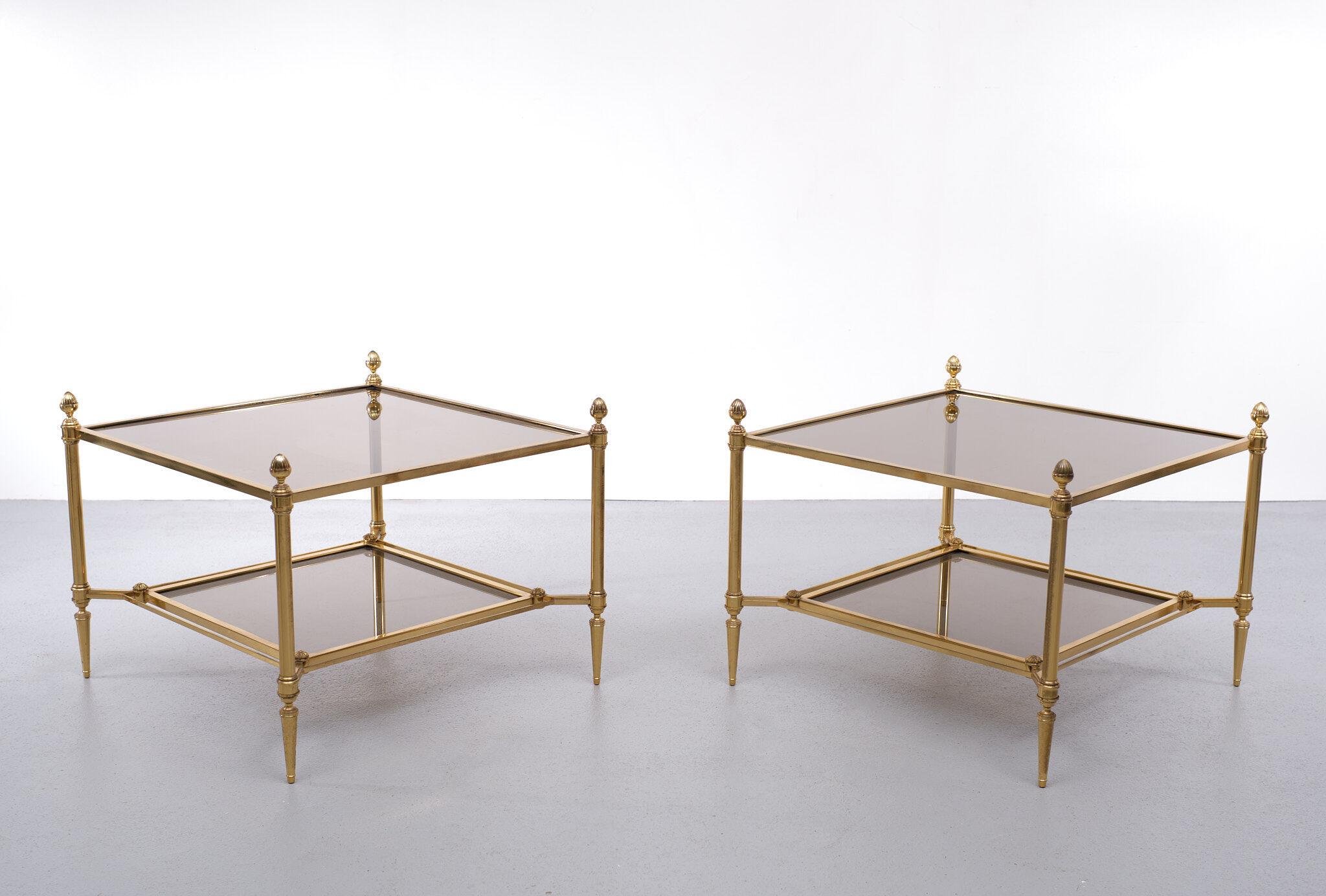 Superb brass bronze sofa tables, 1950s, france
