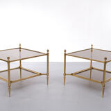 Superb brass bronze sofa tables, 1950s, france