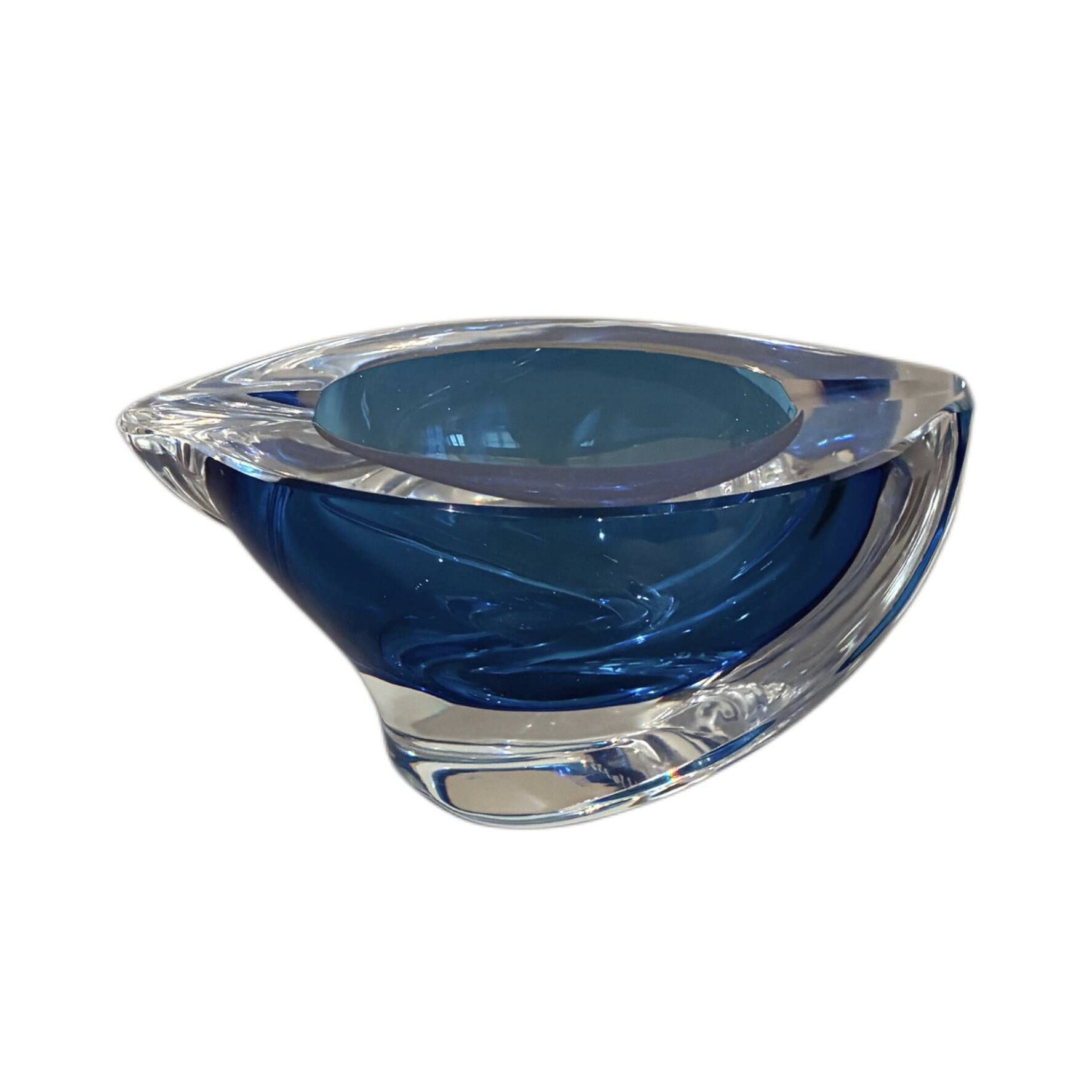 Val-saint-lambert, bowl or ashtray in cut crystal, around 1960