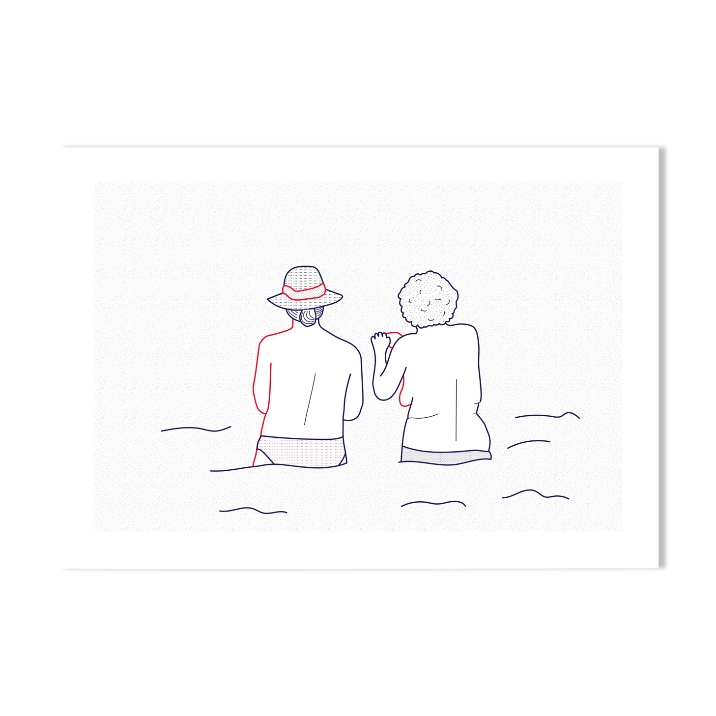 Illustration A4 Naiade No. 7/8 Brittany blue bather