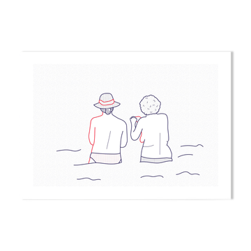 Illustration A4 Naiade No. 7/8 Brittany blue bather