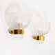 Large pair of 1970s Murano glass and brass wall sconces by Hillebrand