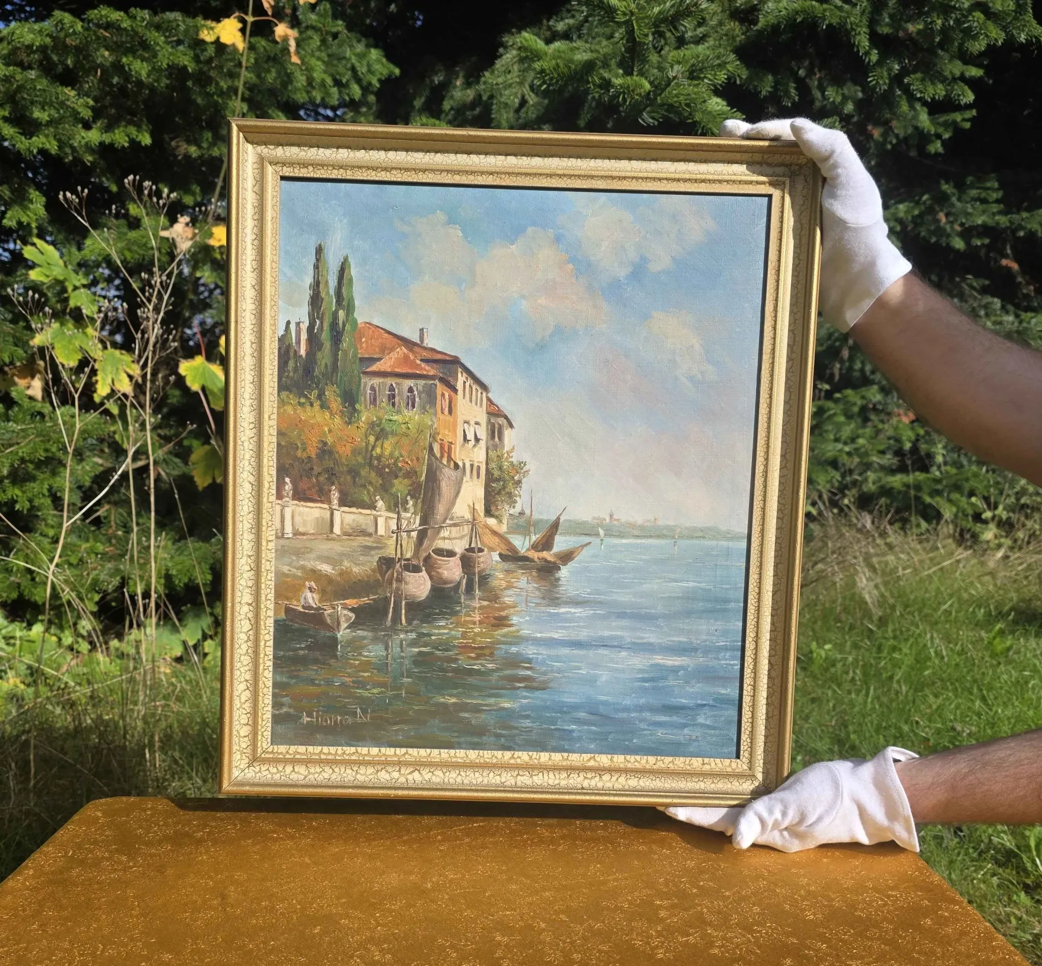 Italian Impressionist Oil Painting – Porto di Milano