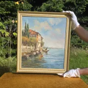 Italian Impressionist Oil Painting – Porto di Milano