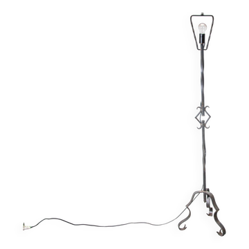 Lampadaire brutaliste en fer forgé