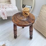 Solid wood tripod stool