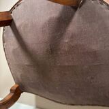 Office armchair 19th Restoration style wood and leather