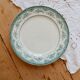 Antique flat plate, ironstone, Onnaing, Roses Mousses pattern.