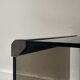 Design bedside table in metal & smoked glass, Roche Bobois 1970.