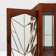 French Art Deco Oak Cabinet with Beveled Leaded Glass, ca. 1920