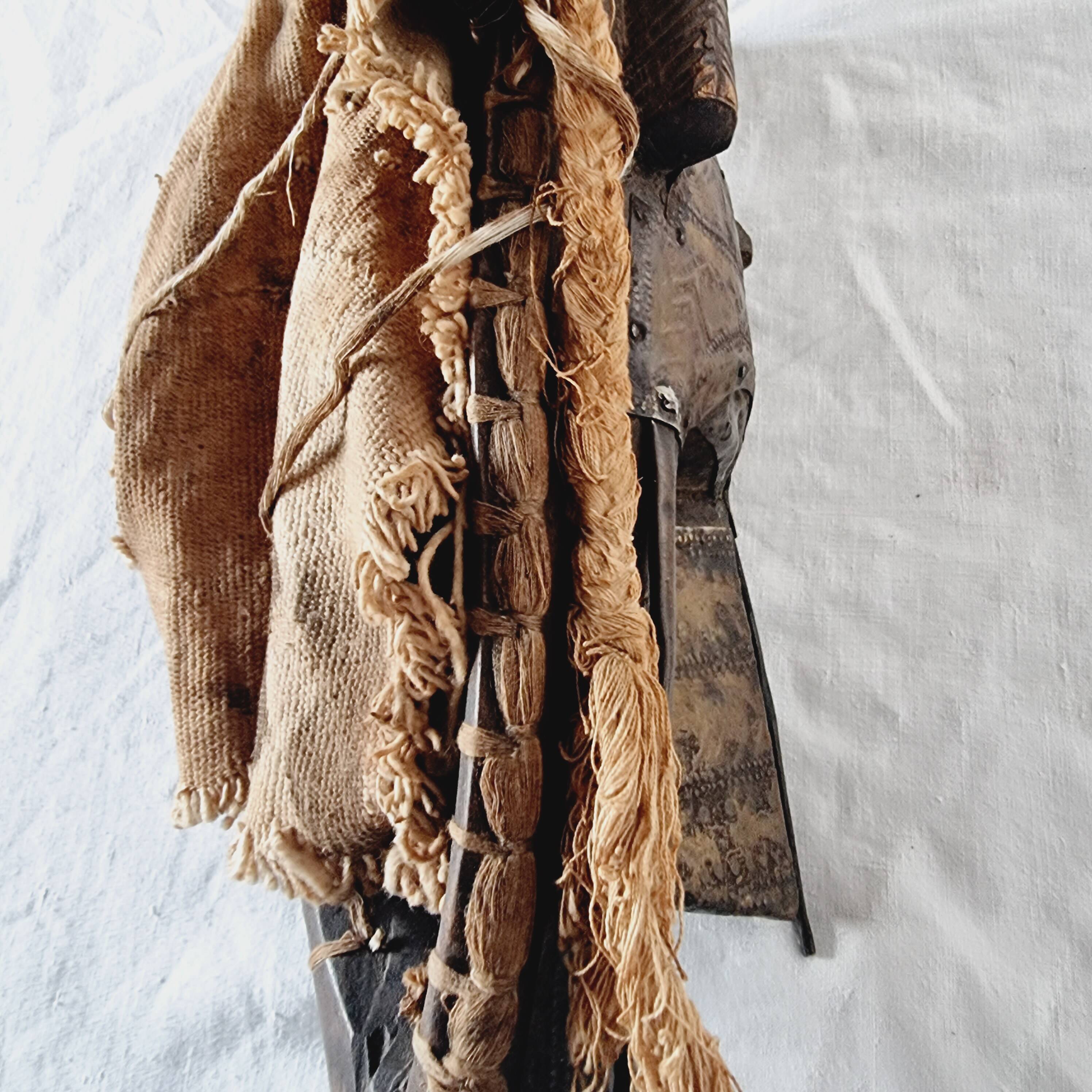 African mask from Mali from the N'Tomo tribe of Marka covered in chiseled brass
