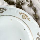 Hollow dish golden white porcelain berry
