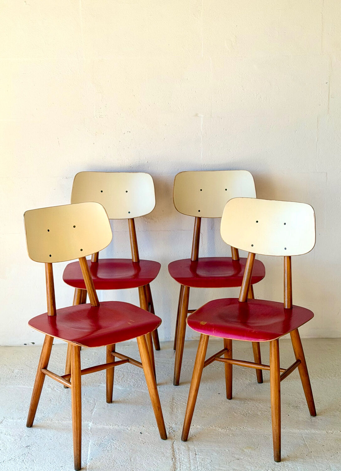 Dining Red Chairs by TON, 1960’