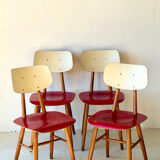 Dining Red Chairs by TON, 1960’