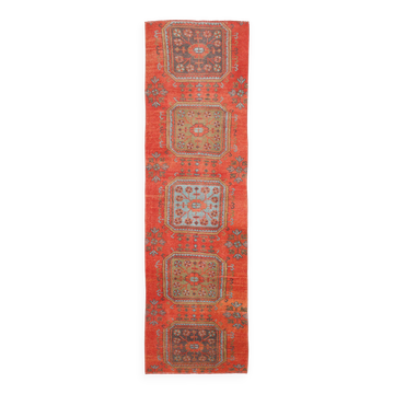 3x9 Pumpink Orange Vintage Turkish Runner Rug, 78x288Cm SK 23570