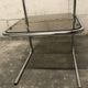 Sofa end in smoky glass and chrome metal, 70s