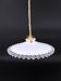 Vintage white opaline pendant light with scalloped edge – raffia and silk cable