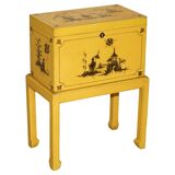 Antique Japanese commode hand-painted and lacquered.