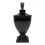 Black ceramic mirror lamp base, 1960-1970 Italy