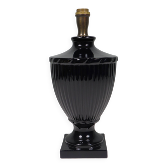 Black ceramic mirror lamp base, 1960-1970 Italy