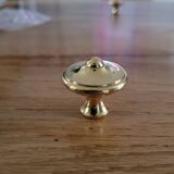 Polished brass furniture knobs