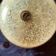 Art deco sconce, golden brass and yellow speckled Clichy glass globe