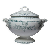 Large antique soup tureen K&G Lunéville Compiègne model in ironstone.