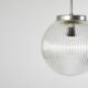 Ribbed clear glass pendant lamp, Czechoslovakia, 1970s