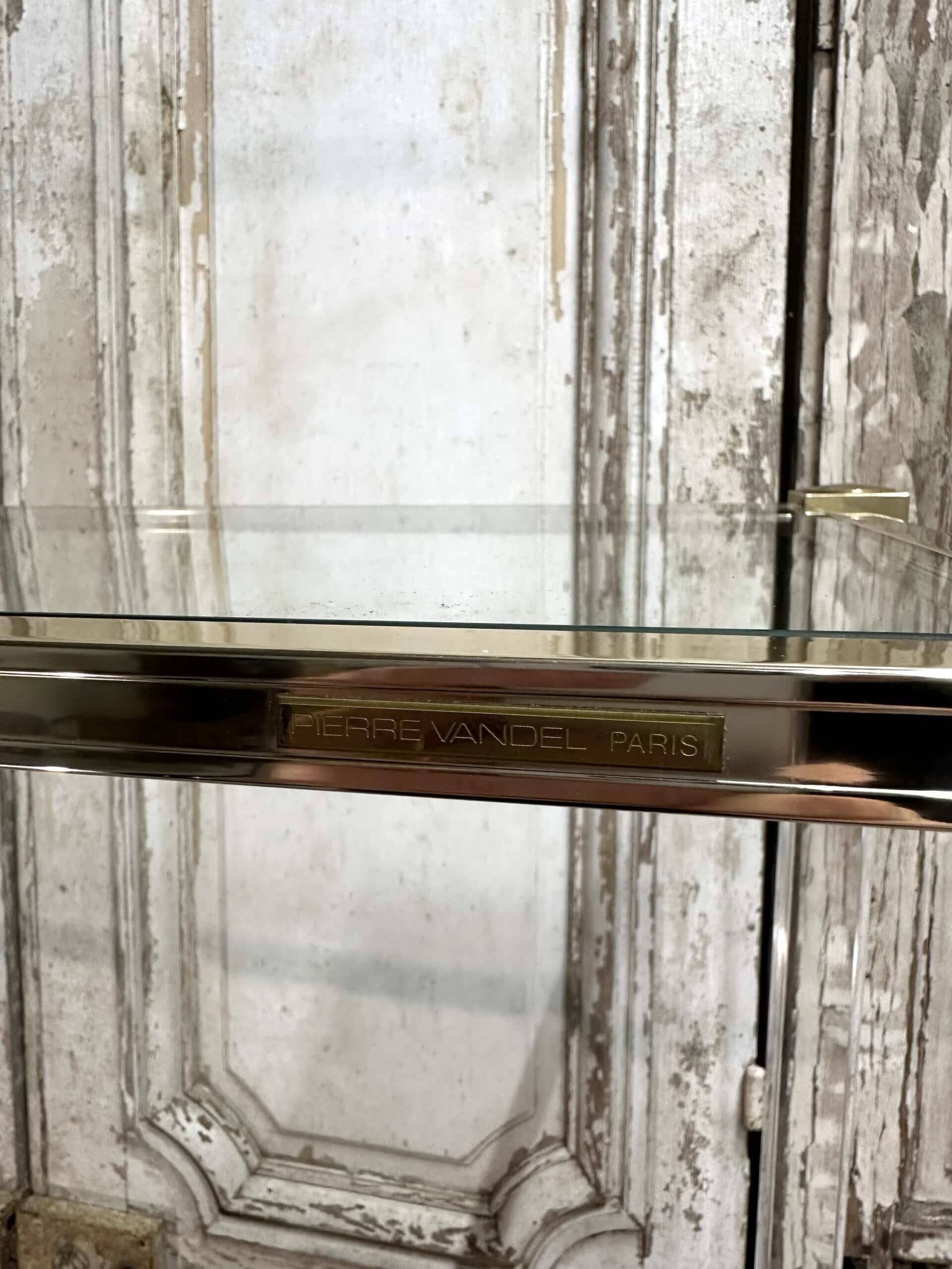 Plexiglass shelf by Pierre Vandel in Hollywood Regency style circa 1970.