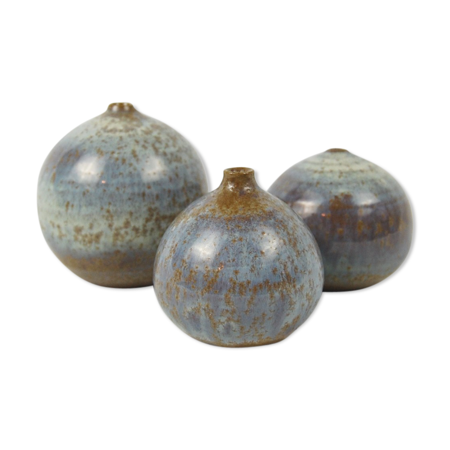 Trio of blue miniature ceramics Antonio Lampecco