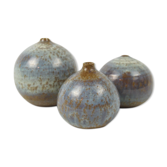 Trio of blue miniature ceramics Antonio Lampecco