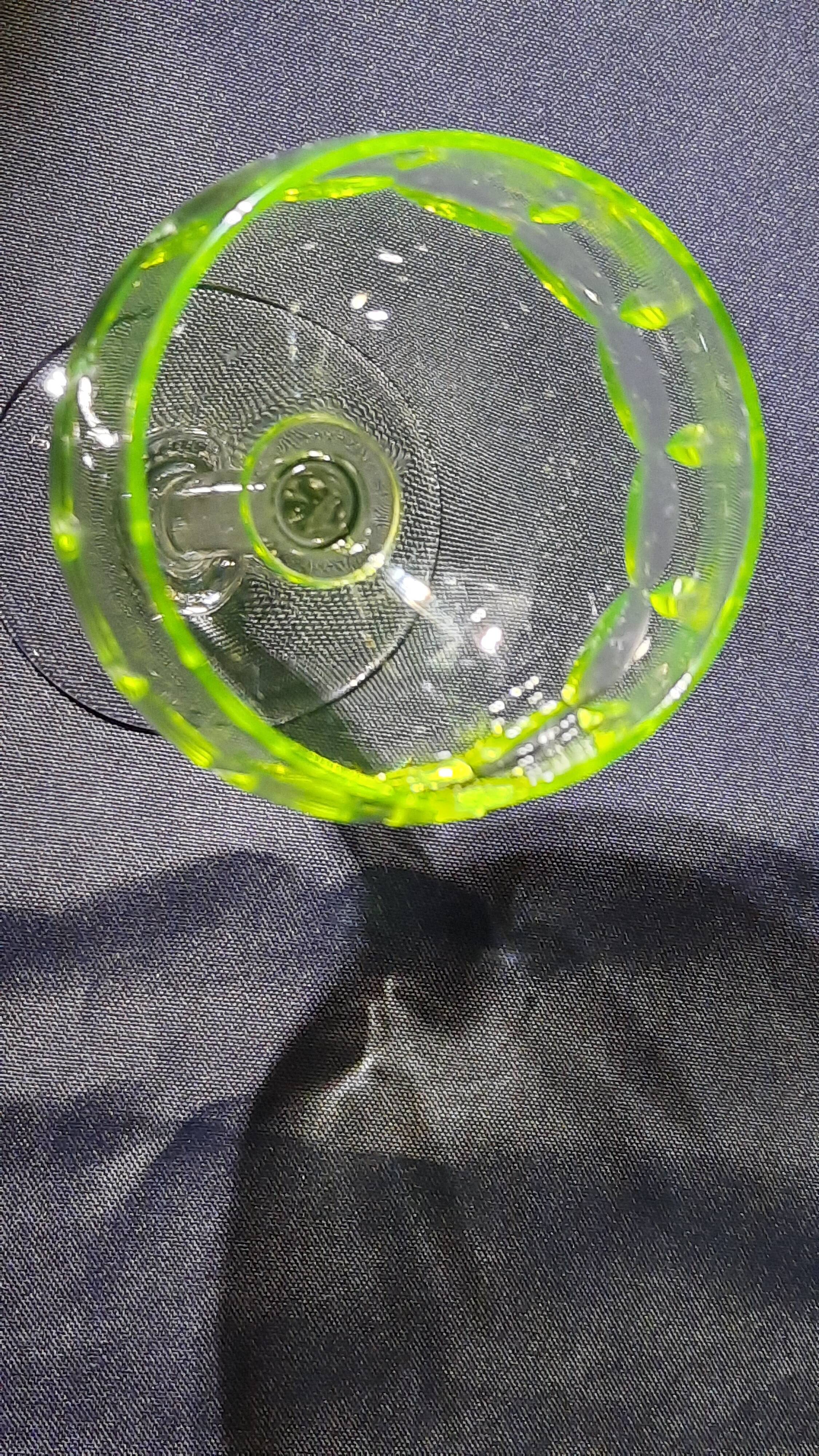 6 uranium glasses, Belgian art deco 1930