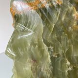 Sculpture  Visage Indien en Onyx Vert