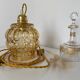Walking lamp (or pendant light) with vintage amber glass globe