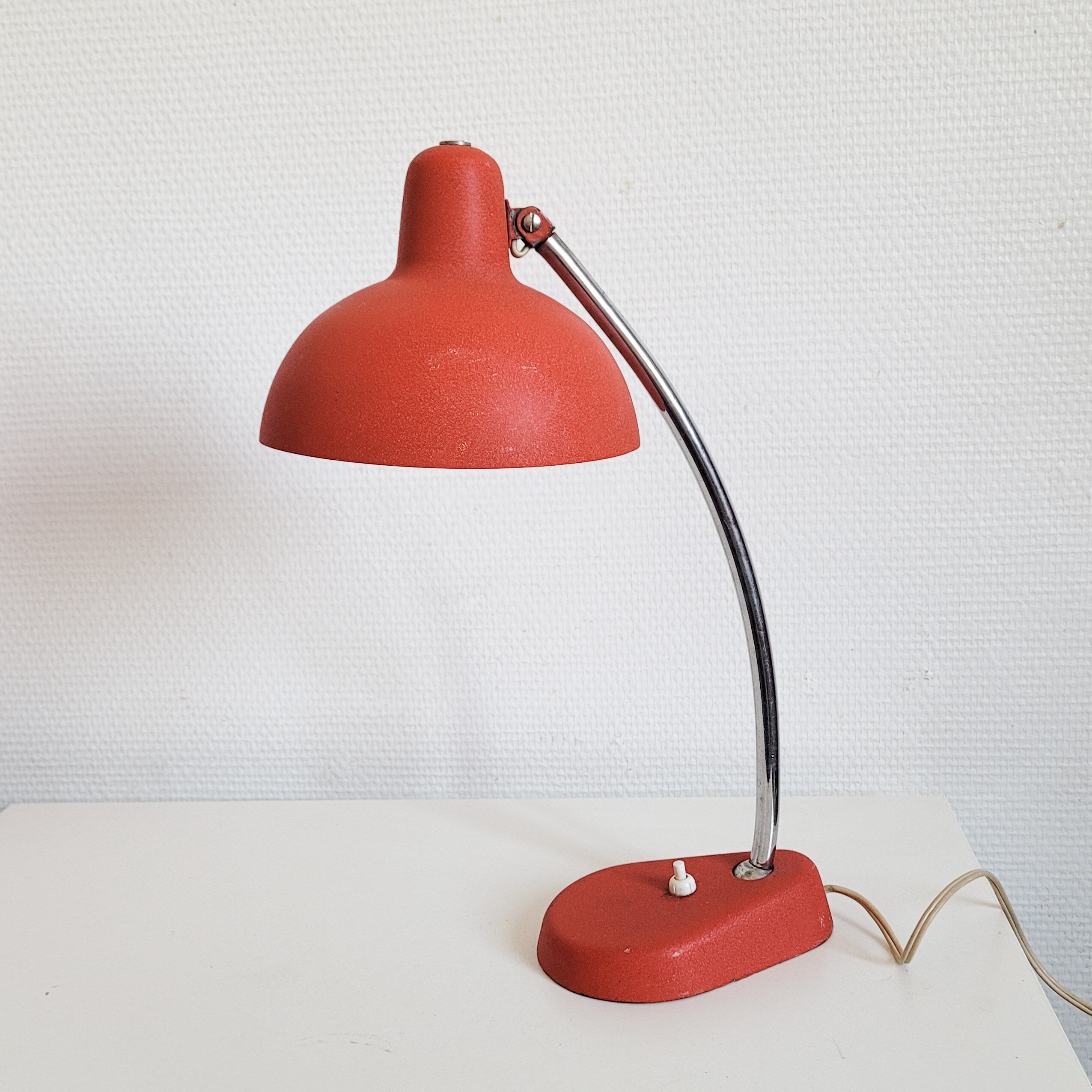 Retro red desk lamp year 50
