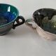 5 tasses Gaubier Morvan grès émaillé flammé multicolore