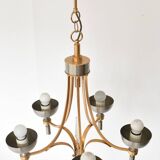 Vintage chandelier in gold and silver metal