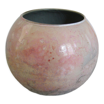 Vase boule en verre laqué Jean-Noël Bouillet
