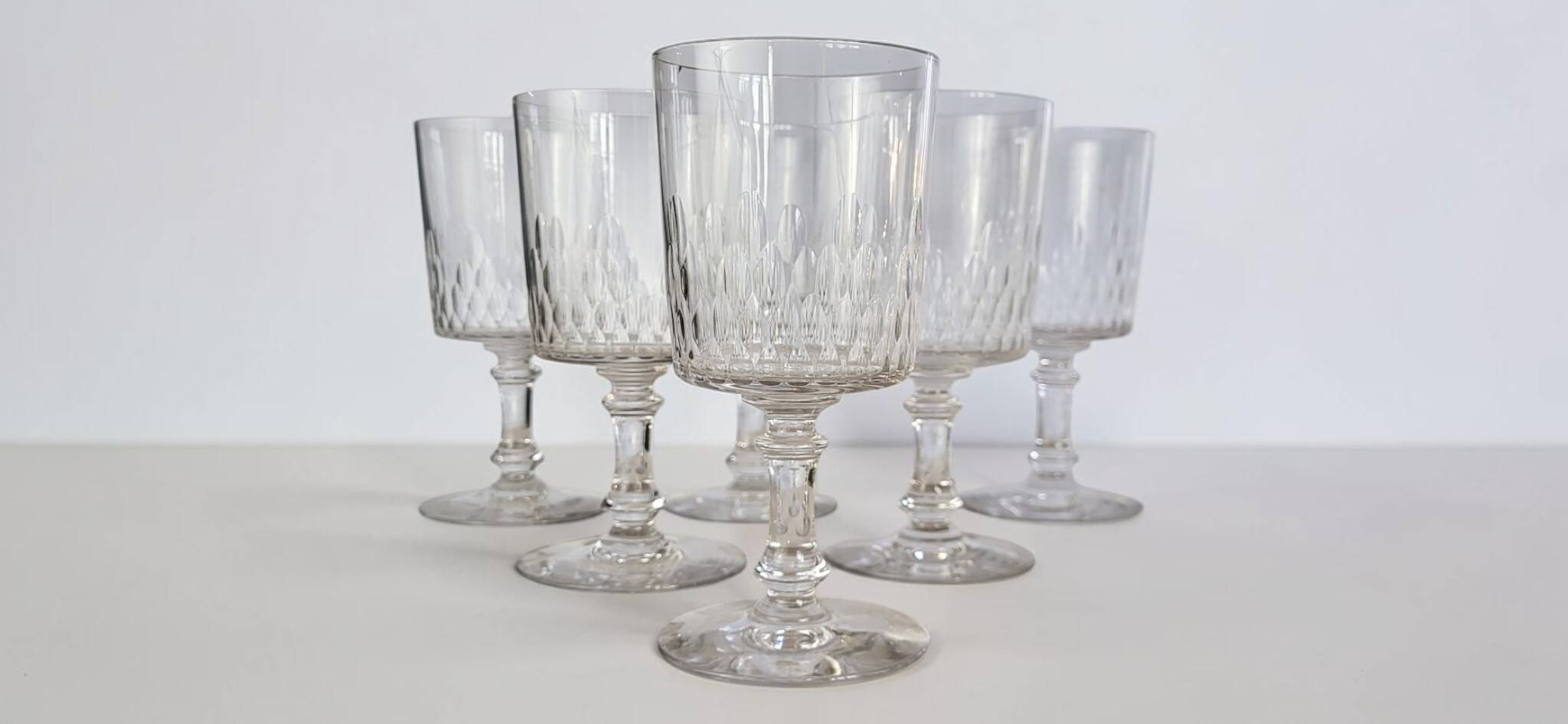 Baccarat — 6 water glasses Model Richelieu Champigny