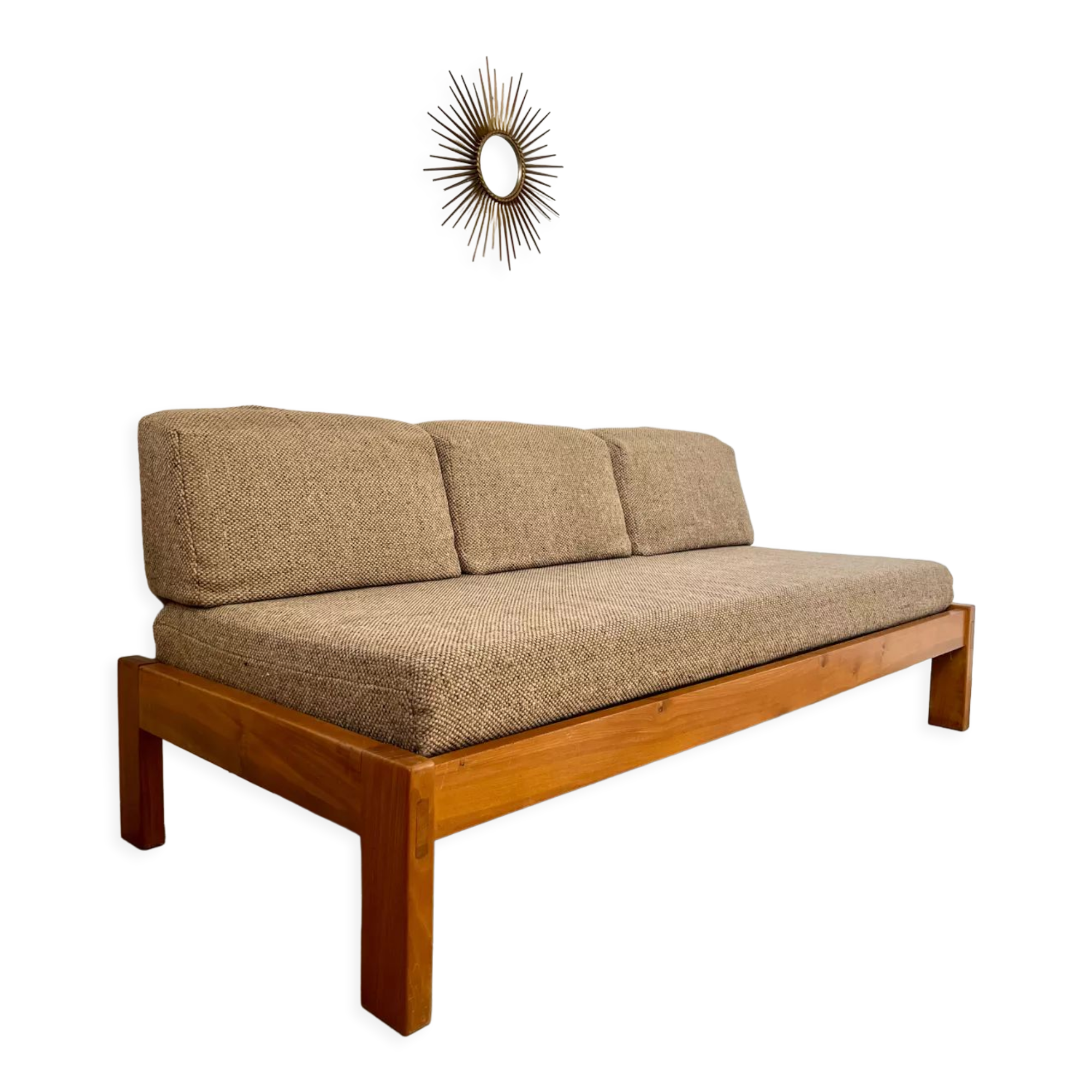 Wooden sofa design Regain France vintage 60s