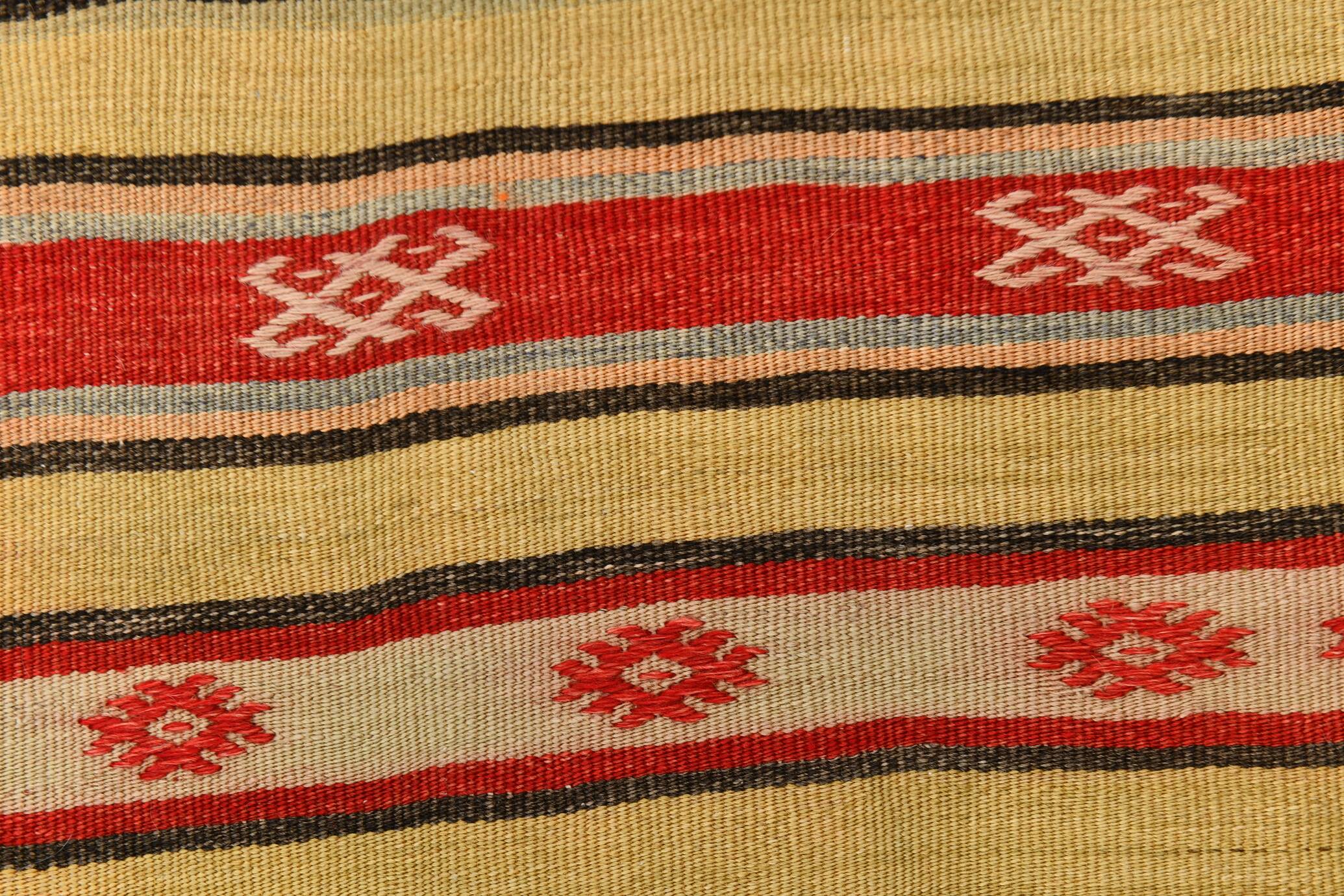 5x9 Pale Orange Kilim Rug, Natural Dyes, Hanknotted Wool Rug, 163x282Cm