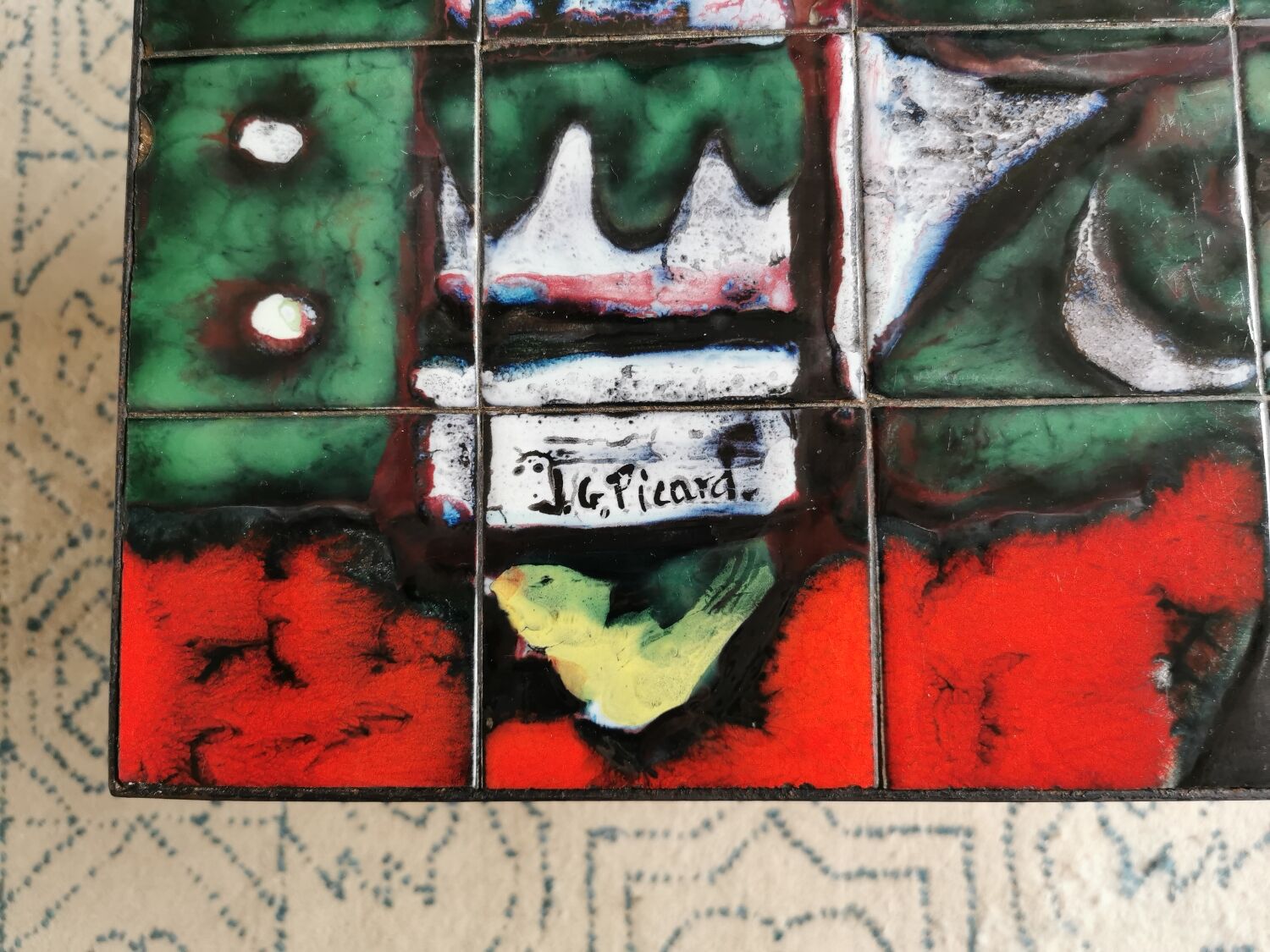 Vintage JG Picard ceramic coffee table