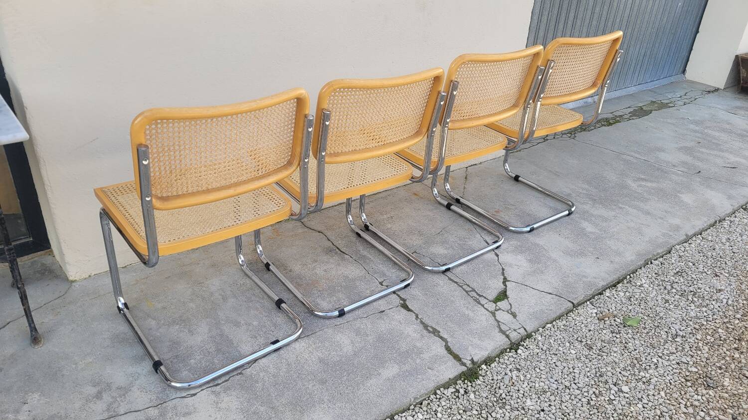 Series of 4 Marcel Breuer B32 chairs signed Italy - 1970s