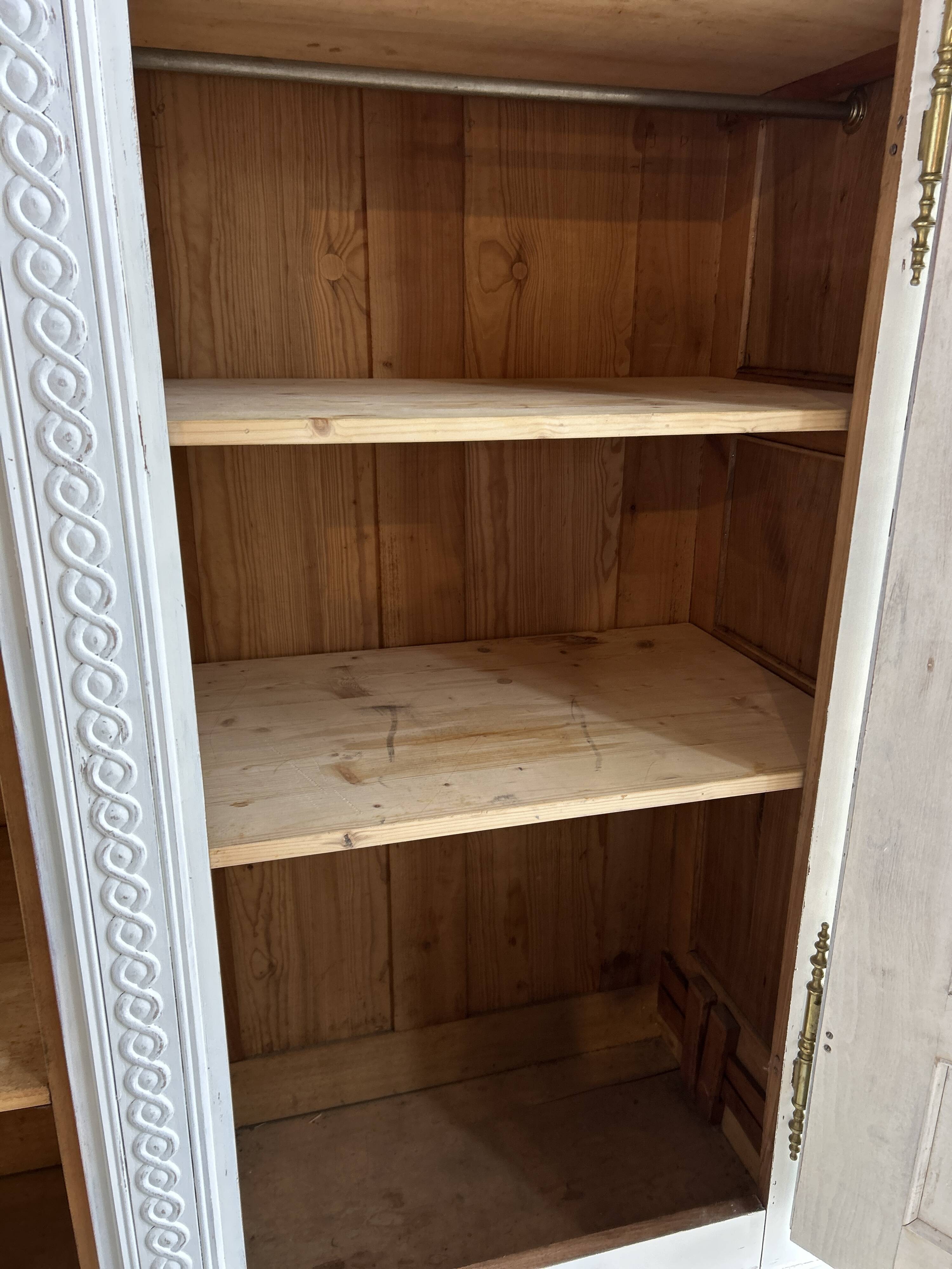 Two-door painted wardrobe, Louis XIV style, Alsatian regional work.