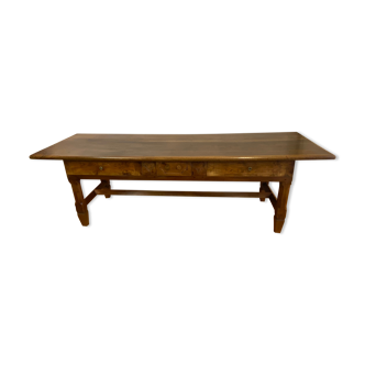 Bressane XVIII walnut table, 2 pulls, a drawer.