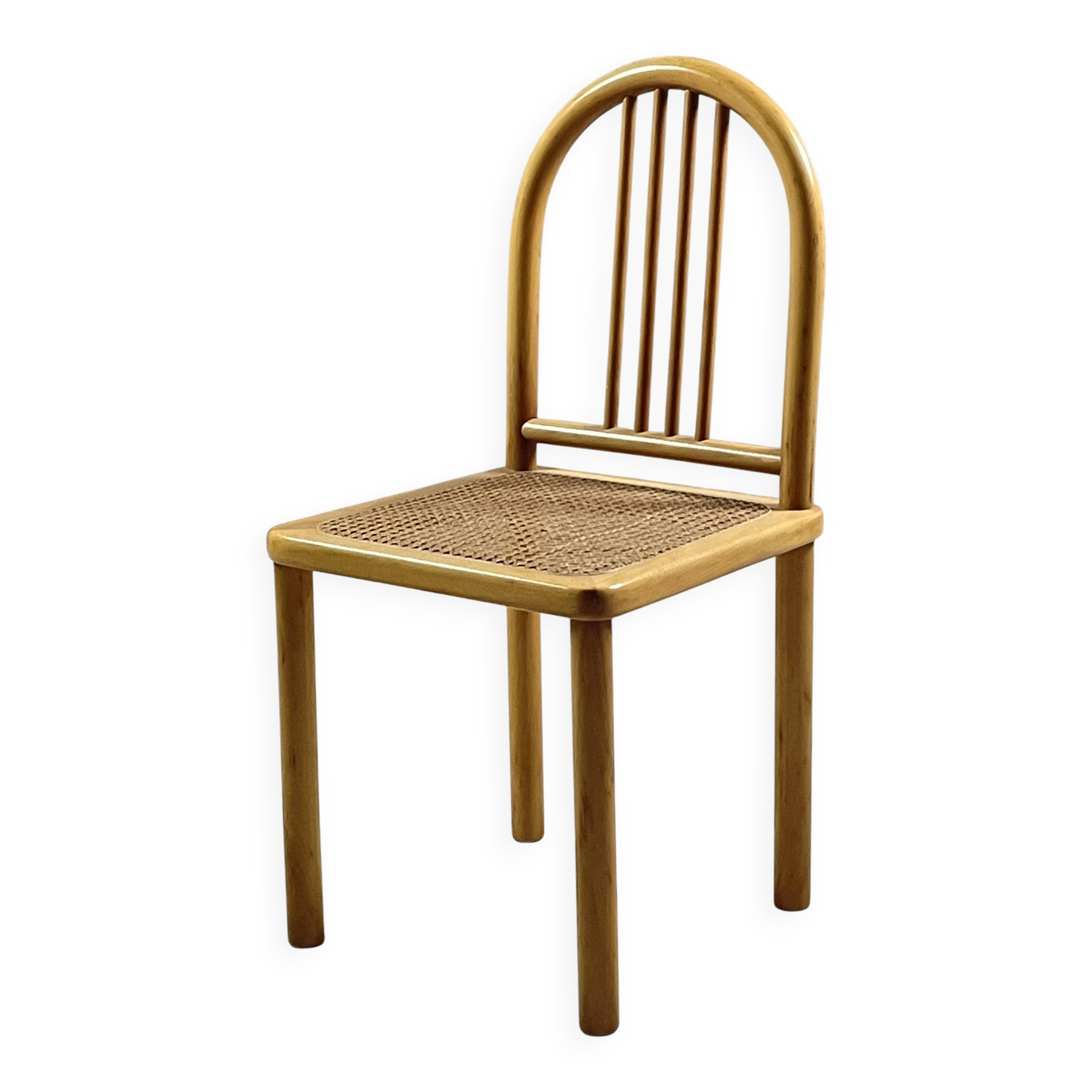 Chaise vintage en bois et cannage